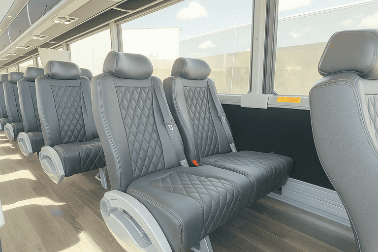 interior of Port St Lucie Coach Bus Service charter bus